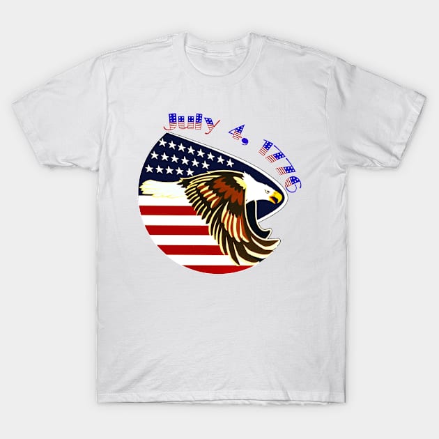 Independence Day Eagle T-Shirt by Spacestuffplus